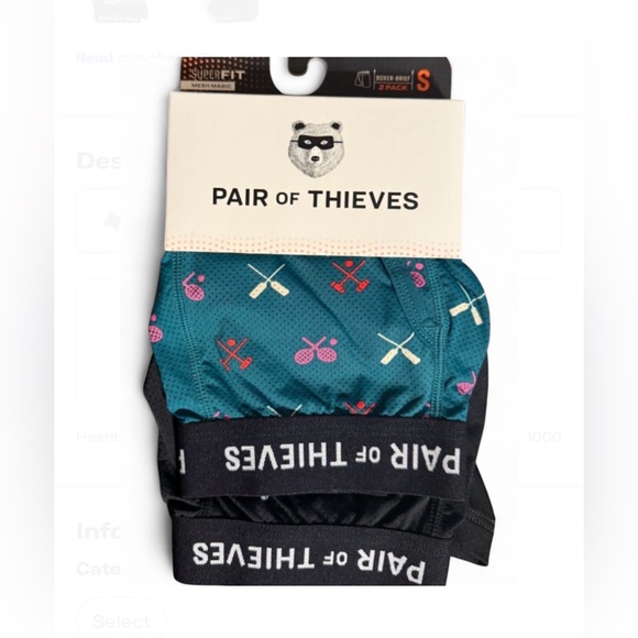 Pair of Thieves Other - 2 Pack of Mens Pair of Thieves SuperFit Boxer Brief Underwear Green/Black Sz S